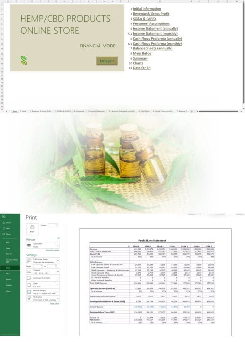 CBD Products Online Store Financial Model