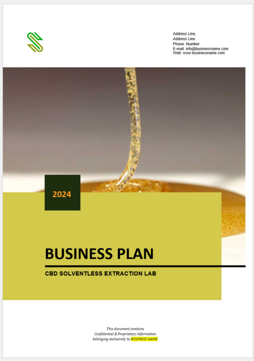 CBD Solventless Extraction Business Plan