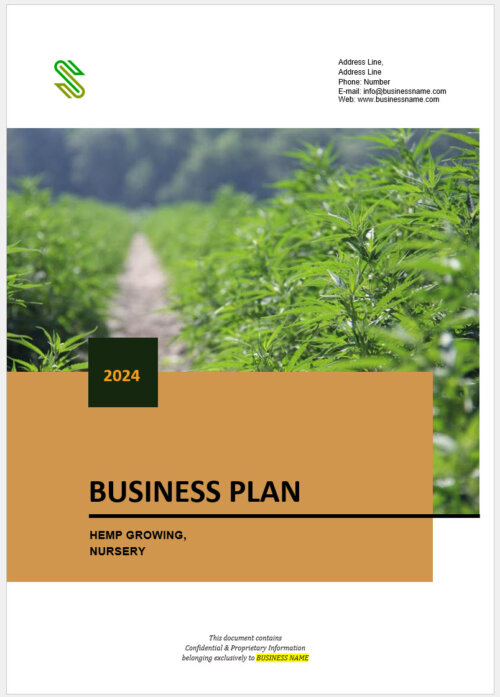 hemp cultivation nursery business plan